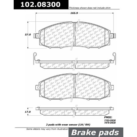 Centric Parts CTEK Metallic Pad, 102.08300 102.08300